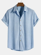 Corduroy Button Short Sleeve Shirt