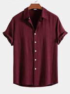 Button-Up Shirt in Linen and Rayon Blend
