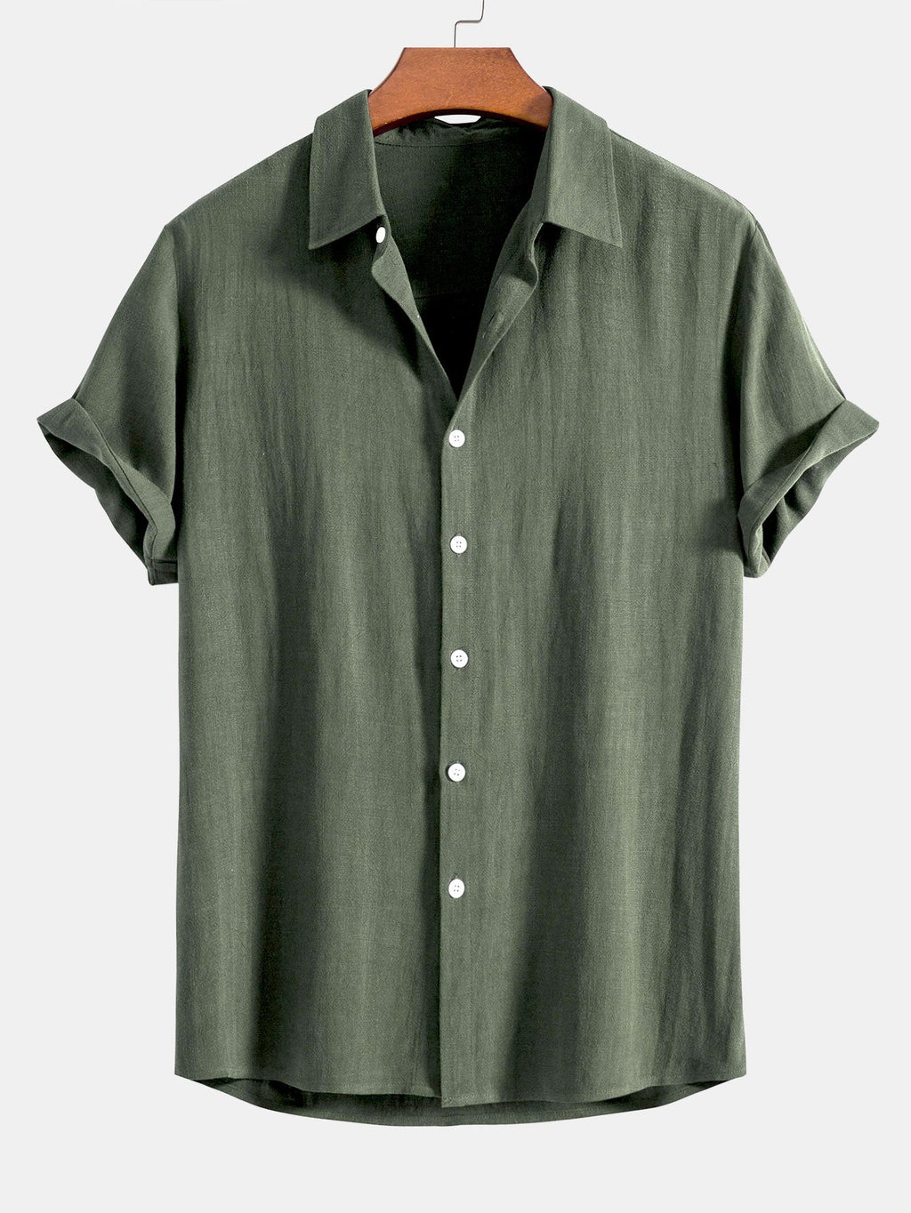 Button-Up Shirt in Linen and Rayon Blend