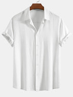 Button-Up Shirt in Linen and Rayon Blend