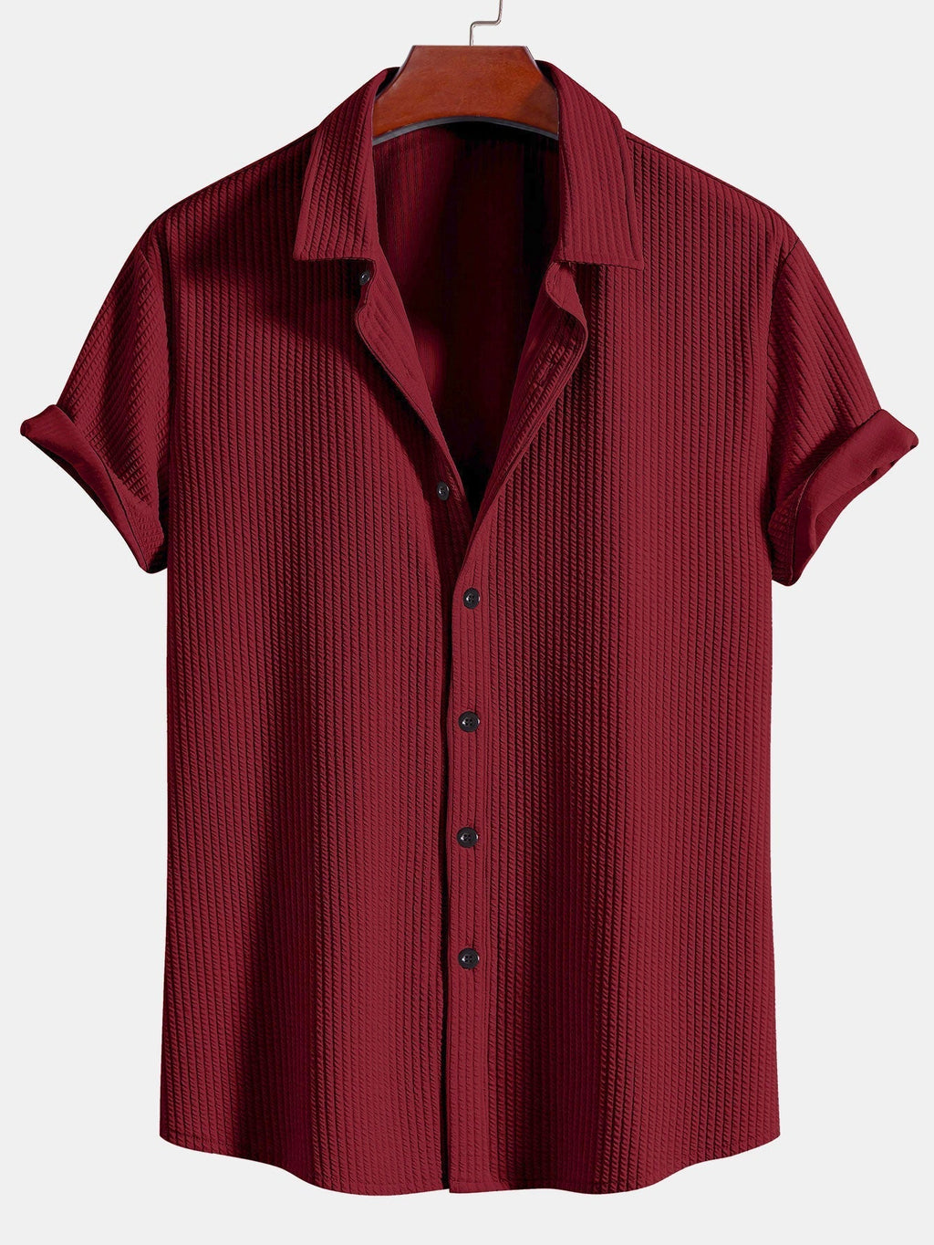 Muscle Ribbed Button-Up Shirt