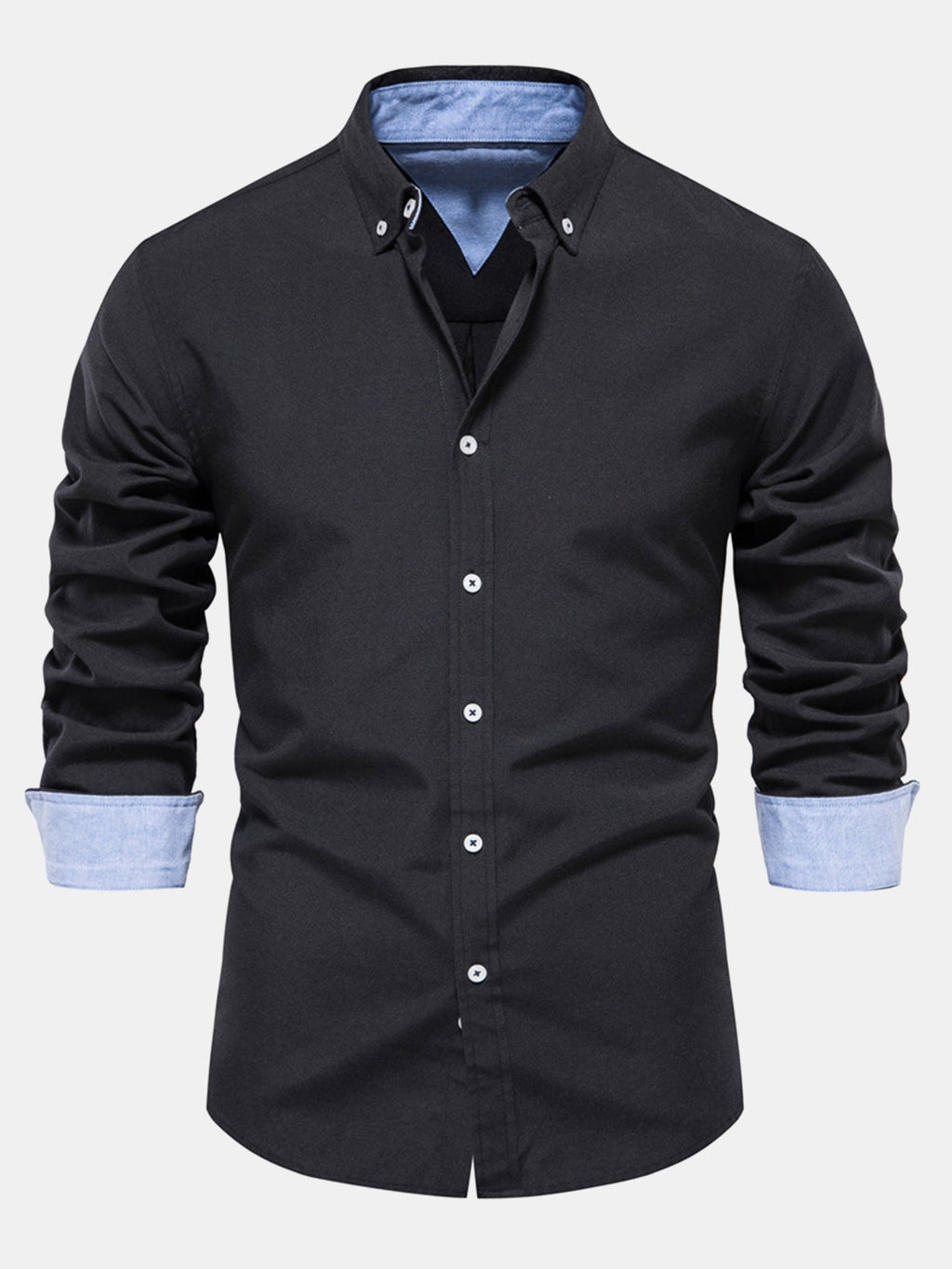 Long Sleeve Oxford Shirt with Buttons