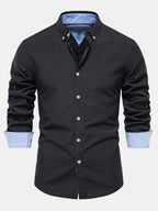 Long Sleeve Oxford Shirt with Buttons