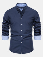 Long Sleeve Oxford Shirt with Buttons