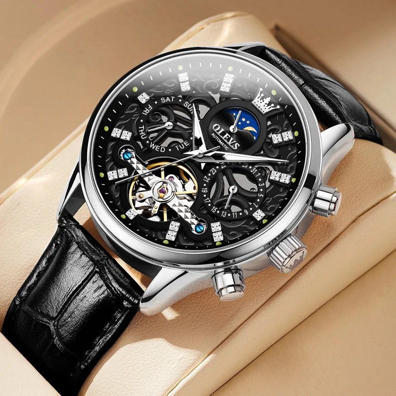 Mechanical Automatic Watch with Leather Strap™ - Olsen & Olsen