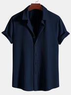 Muscle Ribbed Button-Up Shirt