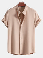 Muscle Ribbed Support Collar Shirt