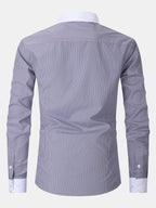 Dress Shirt with Striped Contrast Collar