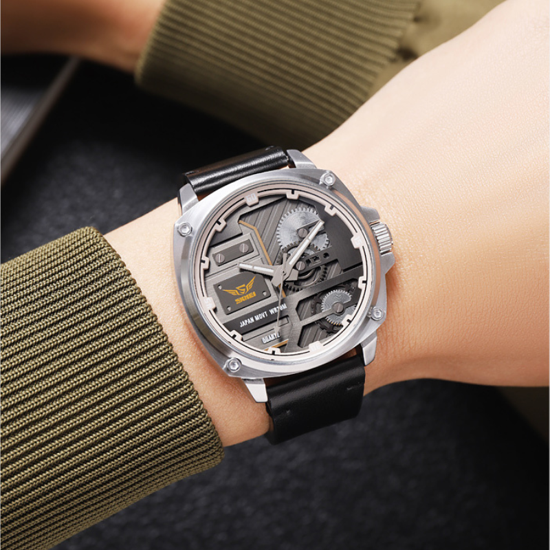 Men's Leather Quartz™ Watch - Olsen & Olsen