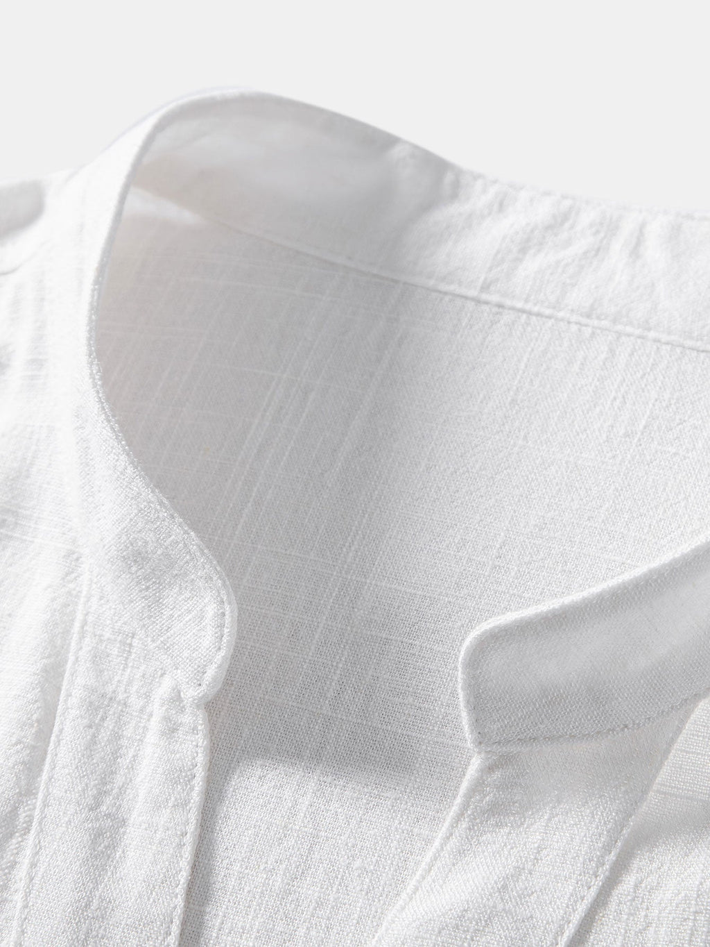 Linen and Rayon V-Neck Short Sleeve Shirt