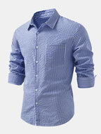 Striped Button-Up Seersucker Shirt