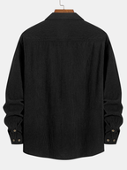 Long Sleeve Corduroy Shirt with Pocket and Buttons