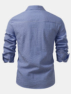 Striped Button-Up Seersucker Shirt
