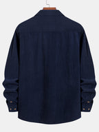 Long Sleeve Corduroy Shirt with Pocket and Buttons