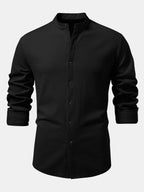 Ribbed High Neck Shirt, Muscle Fit, Long Sleeves