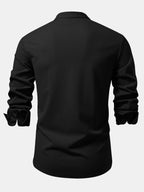 Ribbed High Neck Shirt, Muscle Fit, Long Sleeves
