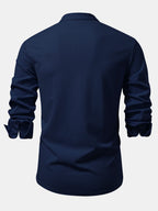 Ribbed High Neck Shirt, Muscle Fit, Long Sleeves