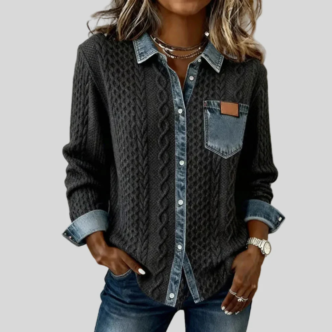 Simone™ | Denim Patches Shirt