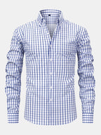 Long Sleeve Checkered Shirt with Buttons