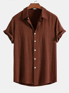 Button-Up Shirt in Linen and Rayon Blend