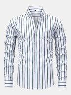 Long Sleeve Striped Button-Up Shirt