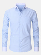 Contrast Collar Shirt with Stripes