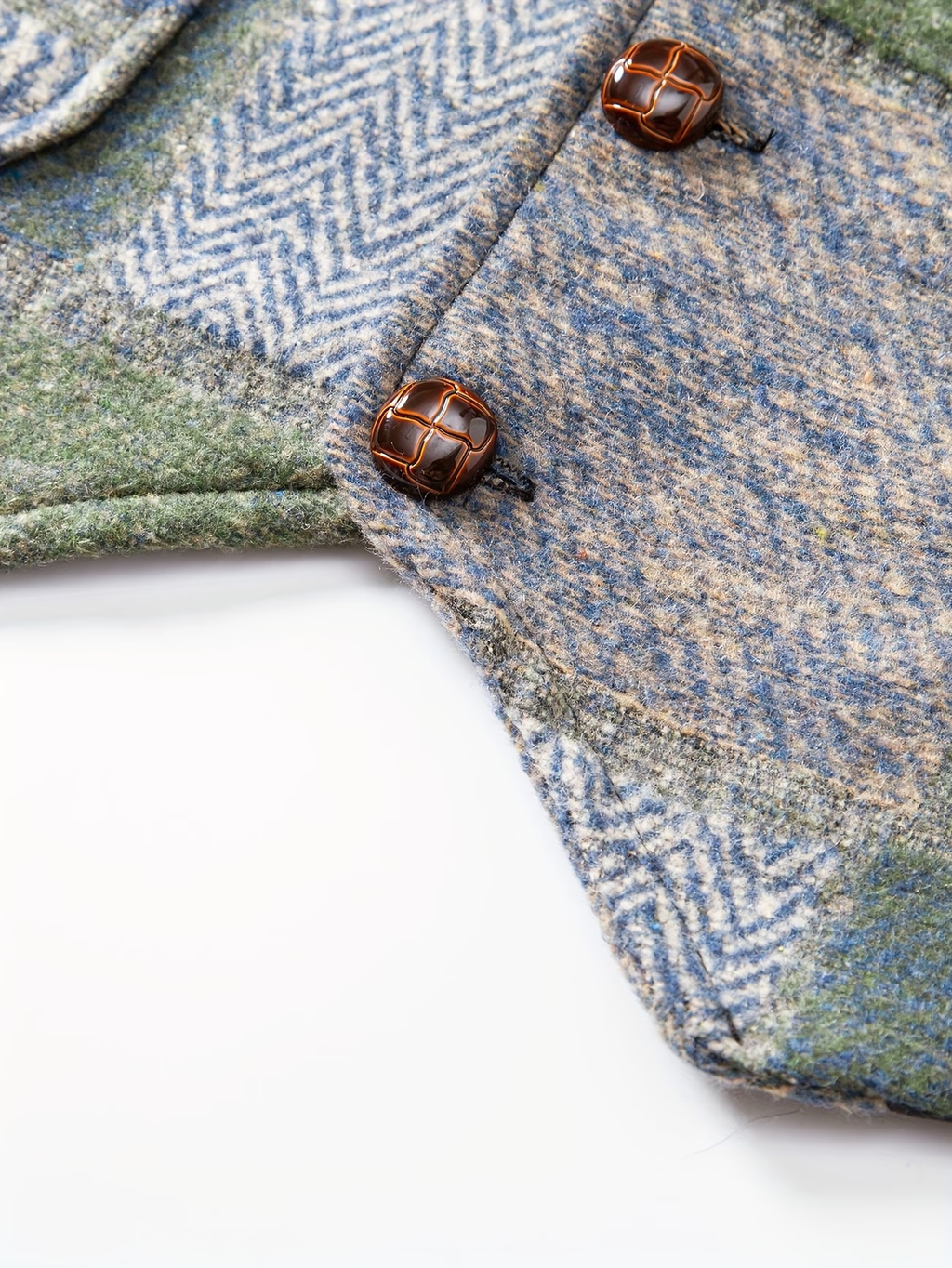 Matt | Patchwork Tweed Waistcoat with Herringbone Pattern