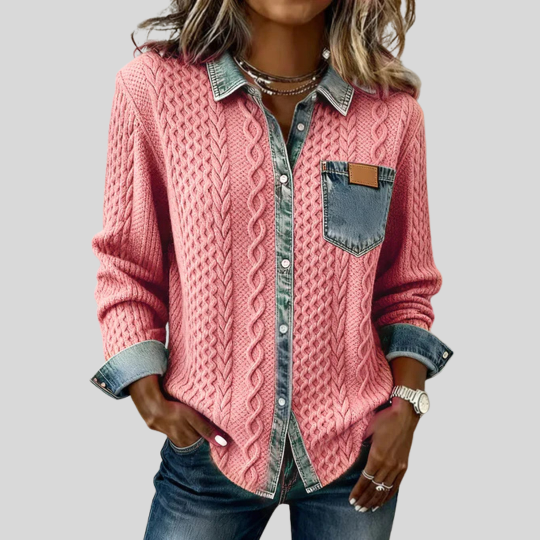 Simone™ | Denim Patches Shirt