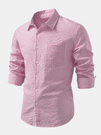 Striped Button-Up Seersucker Shirt