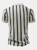 Striped Eyelet Knit Shirt