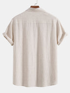 Button-Up Shirt in Linen and Rayon Blend