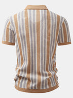 Striped Eyelet Crochet Shirt