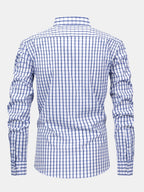Long Sleeve Checkered Shirt with Buttons