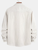 Long Sleeve Corduroy Shirt with Pocket and Buttons