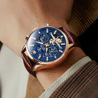 Mechanical Automatic Watch with Leather Strap™ - Olsen & Olsen