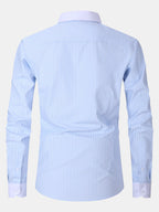 Contrast Collar Shirt with Stripes