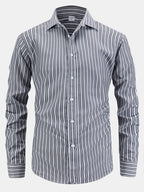 Long Sleeve Striped Button-Up Shirt