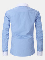 Dress Shirt with Striped Contrast Collar
