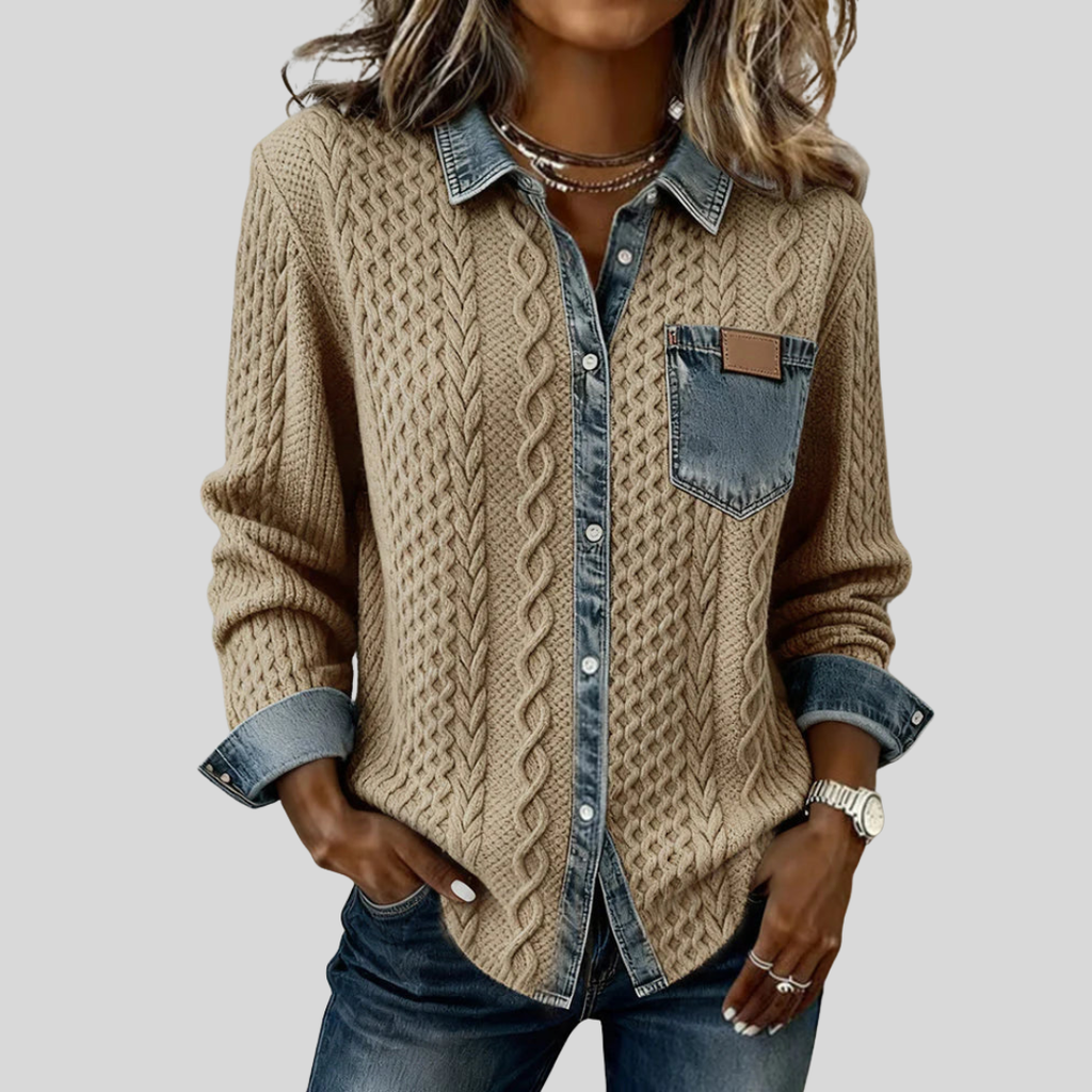 Simone™ | Denim Patches Shirt