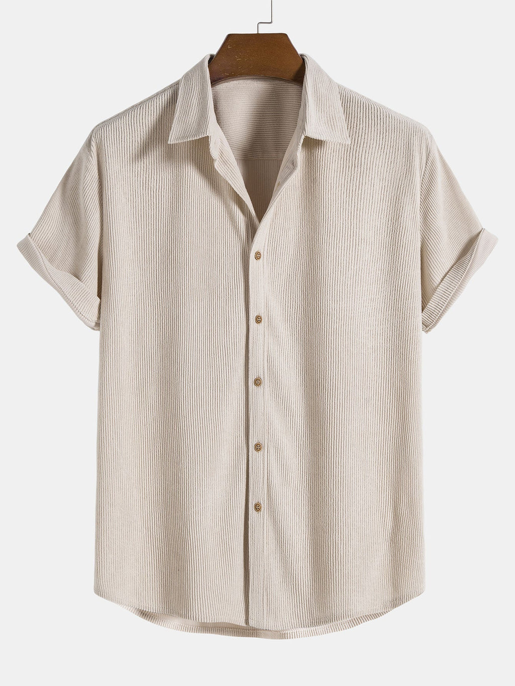 Corduroy Button Short Sleeve Shirt