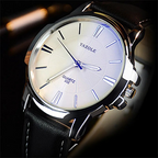 Luxurious Blue Glass Leather Watch™ - Olsen & Olsen