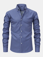 Long Sleeve Striped Shirt with Buttons