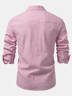 Striped Button-Up Seersucker Shirt