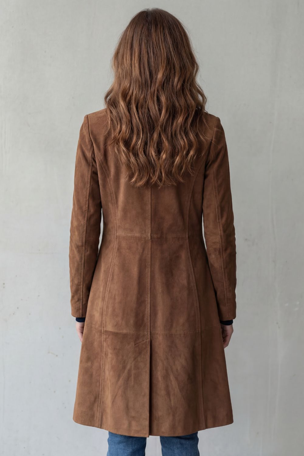 Emma – Vintage suede finish – Longline coat