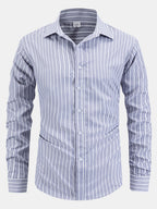 Long Sleeve Striped Button-Up Shirt