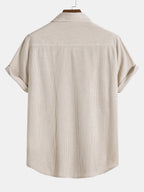 Corduroy Button Short Sleeve Shirt