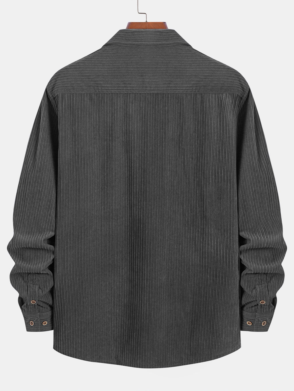Long Sleeve Corduroy Shirt with Pocket and Buttons