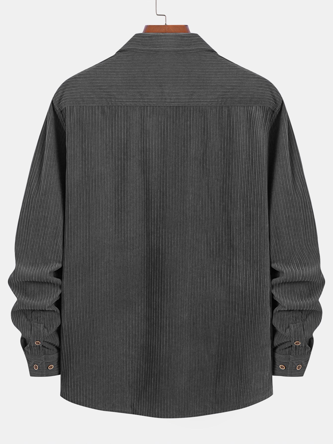 Long Sleeve Corduroy Shirt with Pocket and Buttons