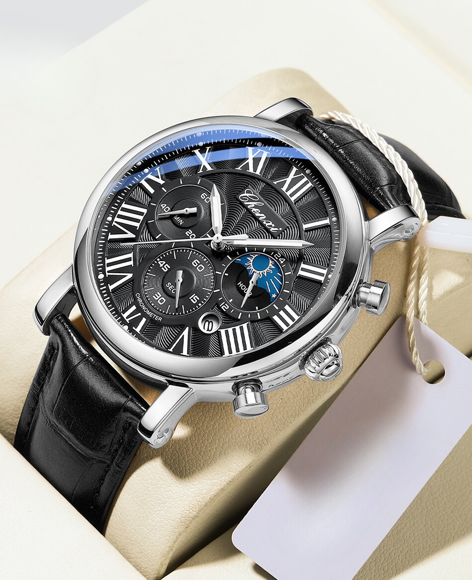 Luxury Leather Strap Quartz Watch™ - Olsen & Olsen