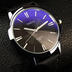 Luxurious Blue Glass Leather Watch™ - Olsen & Olsen